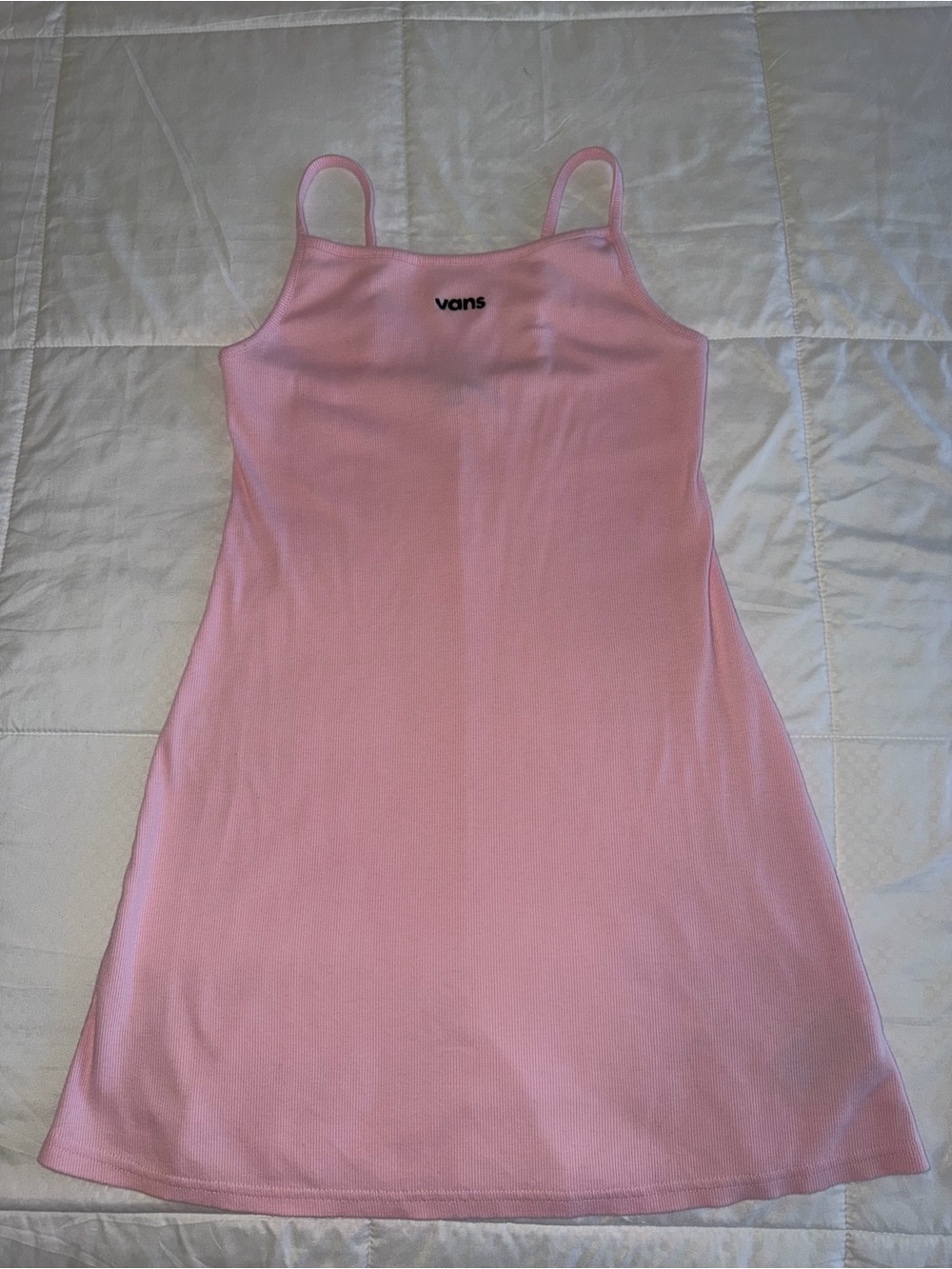 Vans Light Pink Ribbed Slip Dress with Logo